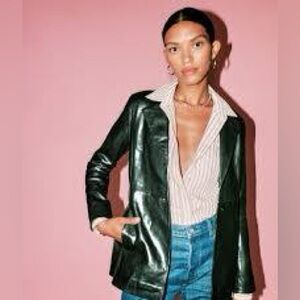 Reformation VEDA Black Leather Jacket